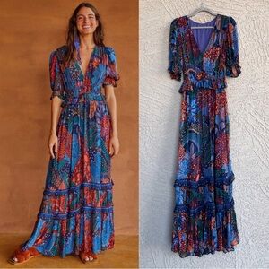 FARM RIO Blue Tropical Floral Leaf Ruffle Frill
Jungle Cool Leopard Maxi Dress
